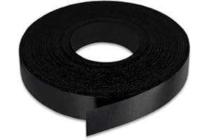 LEYAFLEX Black Edge Banding 1 1/2 inch x 25 ft Melamine Iron On Adhesive Edging Cabinet Repair Laminate Shelf Board Countertop Furniture Strip Wood Veneer Tape Trim Peel Stick Cabinet Molding Vinyl PVC Iron