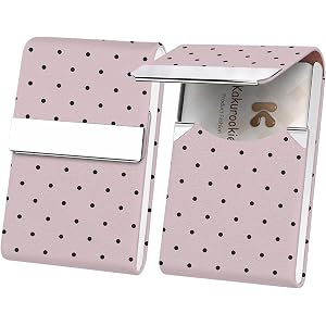 Kakurookie 2Pack Business Card Holder, 3.7 x 2.4 IN RFID Blocking and Magnetic Closure, Stainless Steel Business Card Case fo