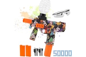 HYNXM Electric Eco-Friendly Gel Water Blaster - Splatter Water Gun with 2 Rechargeable Battery, 2 Round Hopper, 1 Goggles,Outdoor Toys for Adults 14 and up