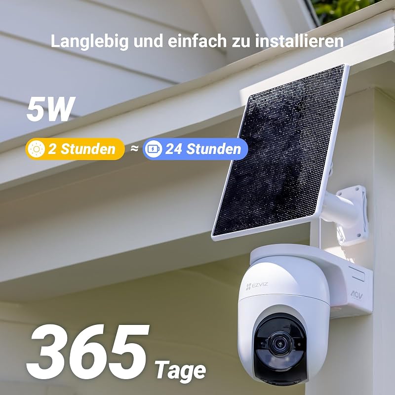 CB8 Lite 6MP kabellose PTZ Akku WLAN Kamera Outdoor mit 5W Solarpanel