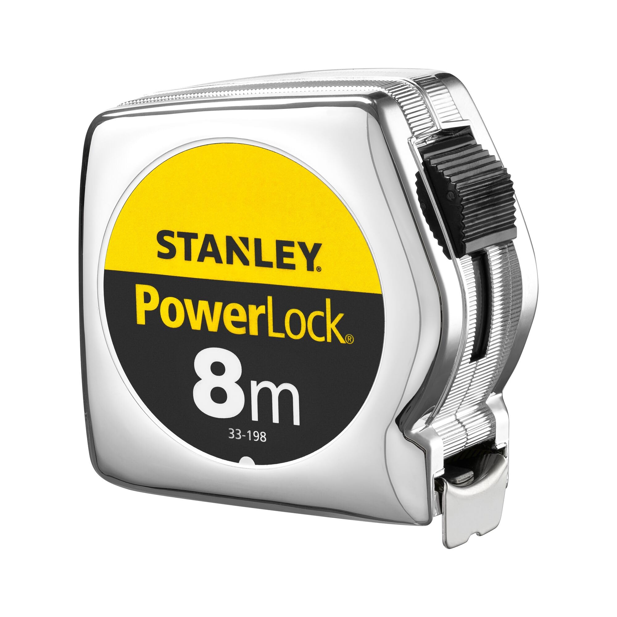 Stanley 1-33-198 "Powerlock" Tape Measure with End Hook, Silver, 8 m/25 mm