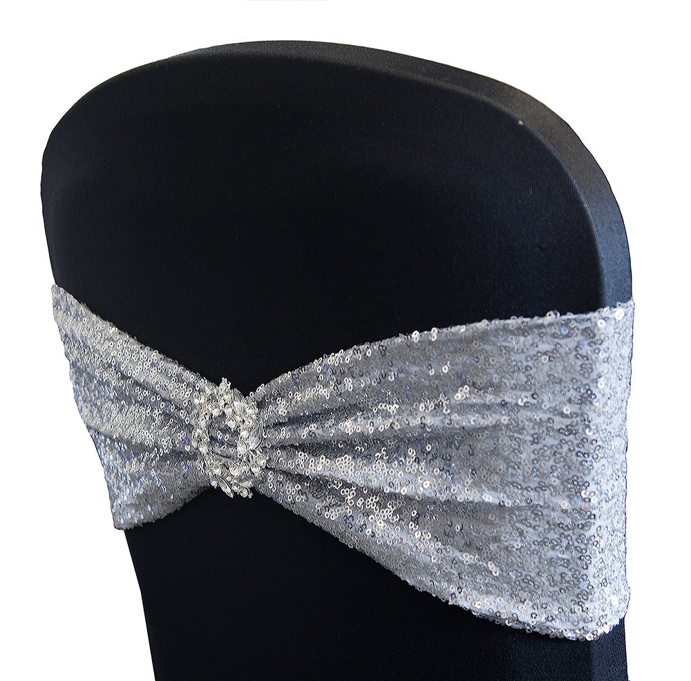 SEQUIN CHAIR BANDS 5 COLOURS EVENTS WEDDING DECOR CHRISTMAS DINNER