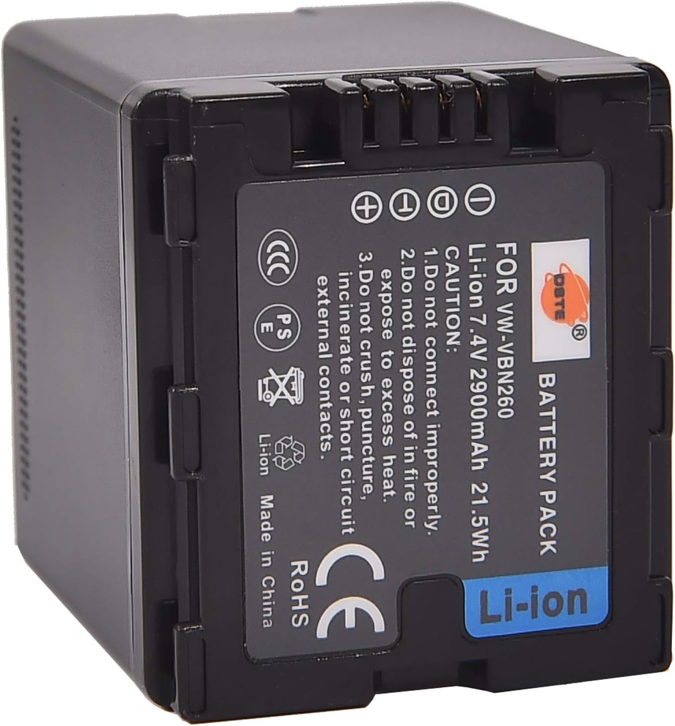 DSTE VBN260 Rechargeable Li-ion Battery + DC126U Travel and Car Charger Compatible for Panasonic Lumix HC-X910 HC-X920 HDC-HS900 HDC-SD800 HDC-SD900 HDC-TM900 Camera as VW-VBN260E-K VW-VBN260E - Image 3