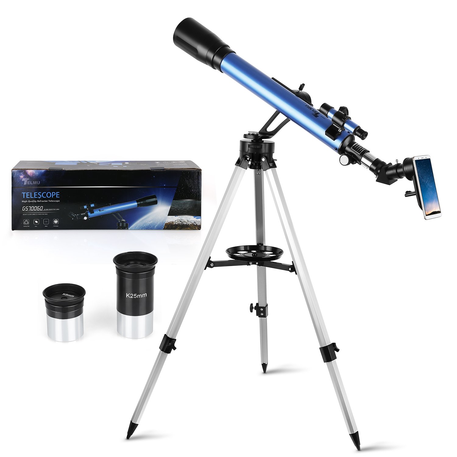 TELMU Telescope 60mm Aperture & 700mm Focal Length Amazon.co.uk