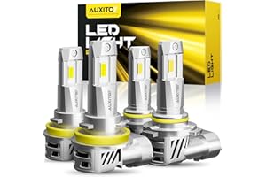 AUXITO 9005/HB3 H11/H9/H8 Fog Light, 62000LM 900% Brighter H8 H9 HB3 Bulbs Combo 5 Mins Install, Plug-N-Play, IP68 Waterproof, Pack of 4