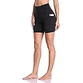 Colorfulkoala Women's High Waisted Biker Shorts with Pockets 6" Inseam Yoga Tummy Control Short