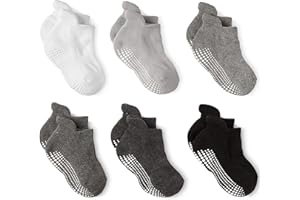 LA ACTIVE Non Slip Grip Ankle Boys and Girls Socks with Non Skid for Babies Toddlers and Kids Back to School