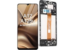 LMQ for Samsung Galaxy A12 Screen Replacement with Frame ，Wholesale for Samsung A12 Screen Replacement A125U, S127DL, A125A, A125W LCD Display Touch Digitizer Assembly 6.6 inch (No Repair Tools)