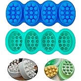 WOOPSOO 2 Pcs Massage Soap Molds Massage Silicone Molds Cake Molds for Home Handmade DIY Tray Bars Wax Melts Tool