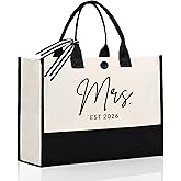 Afterprints Mrs Canvas Tote Bag for Bride 2026, Bride Gifts for Bridal Shower, Wedding Gifts for Bride to Be, Future Mrs, Engagement, Bachelorette Party Gift