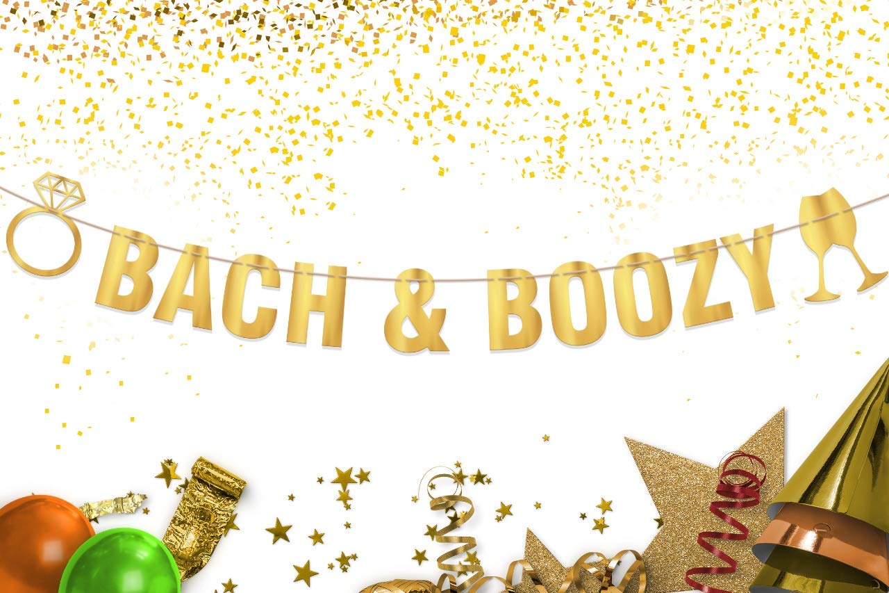 Party Tarty-Bach & Boozy Banner Sign Garland Pre-strung For Bachelorette Party Champagne Bubbly Wine Bar Men Or Women-Women Bachelorette Party Decorations Naughty Hen Party Supplies