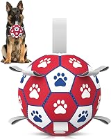 HETOO Dog Soccer Ball 6 inch Interactive Toy Red White Durable PU Buoyant view 8