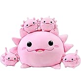 YIIQUWEN Axolotl Plush Cute Axolotl Stuffed Animal with 4 Baby Soft Pillow Valentine's, Birthday Gift for Girls Boys Kids Decor