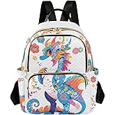ALAZA Cute Dragon Cartoon Mini Backpack Purse for Women Travel Bag Fashion Daypack Back Pack Shoulder Bag