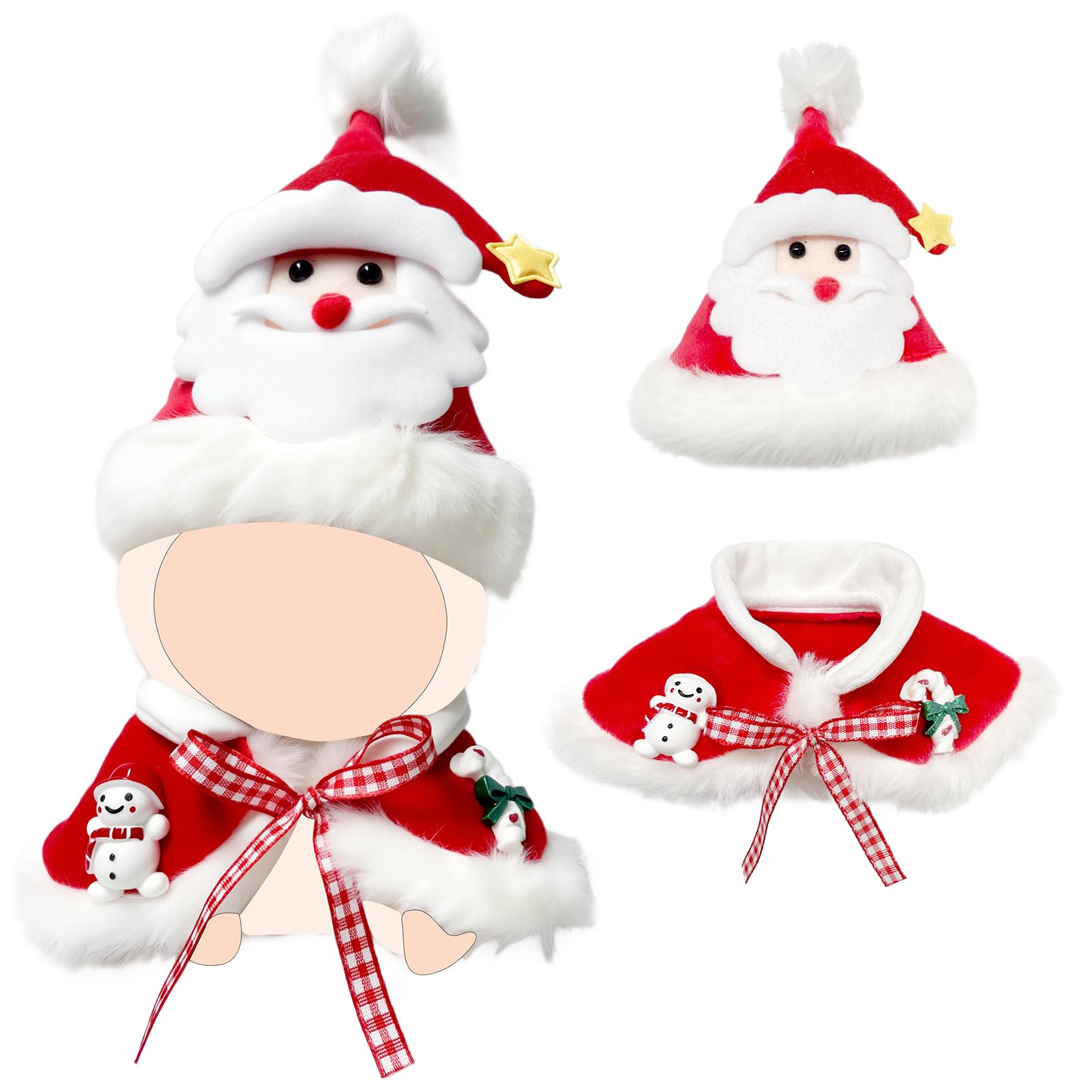 Photo 1 of *2 pack* 17cm Doll Clothes,Christmas Cape Hat for Dolls Accessories,Clothes for Dolls Outfit,Christmas Clothes Set (No Doll)(Red Cape +Hat)