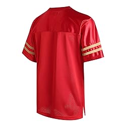 DEHANER Red Football Jersey for Men Women Boys