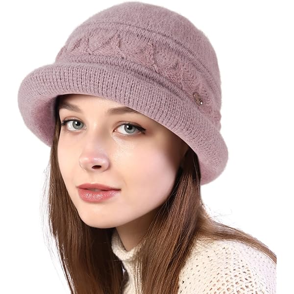 Amazon.com: Women Winter Knit 1920s Vintage Bucket Bowler  display picture 1