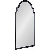 Kate and Laurel Hogan Modern Arched Wall Mirror, 24 x 48, Black, Glam Moroccan Mirror for Wall