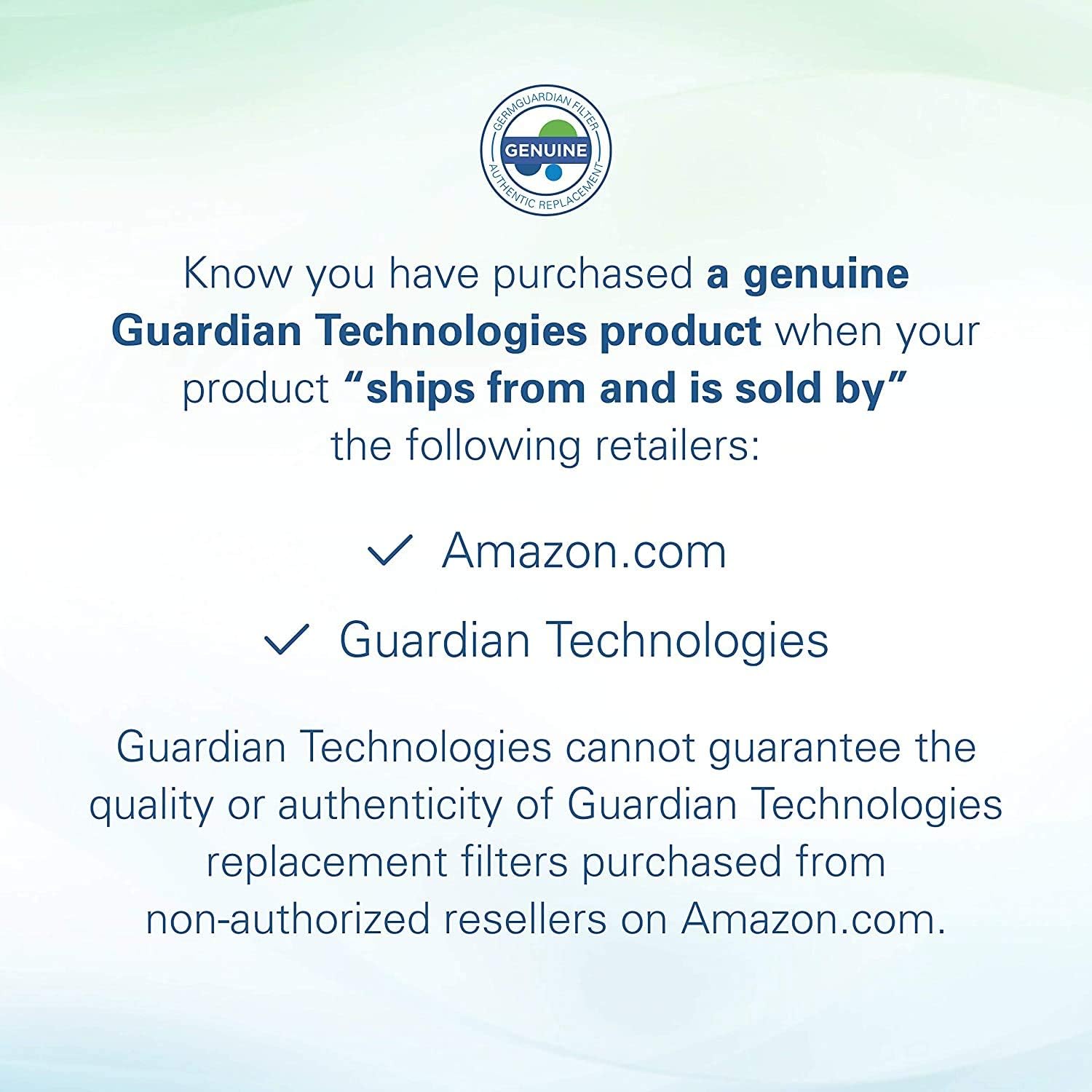 Germ Guardian FLT4825 HEPA GENUINE Air Purifier Replacement Filter B for GermGuardian AC4300BPTCA, AC4900CA, AC4825, AC4825DLX, AC4850PT, CDAP4500BCA, CDAP4500WCA and More, 1-Pack: Home & Kitchen