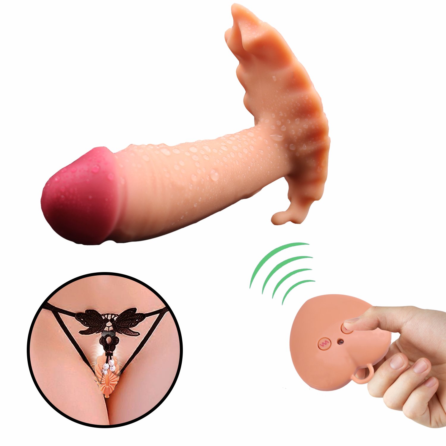 Waterproof Vibrator Wireless Wearable Sex Toys, Vibrating Dildo Rechageable Vibrators Remote Control Silicone G Spot Dildo with Vibration Clitoris Stimulator for Female Women and Couple