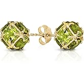 Galaxy Gold GG 6.7 Carat 14k Solid Gold Stud Earrings with Natural Peridots