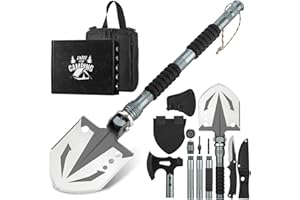 ZENHOSIT Survival Shovel with Camping Axe: Multifunctional Tactical Gear for Outdoor Adventure - 180 Degree Folding Camping S