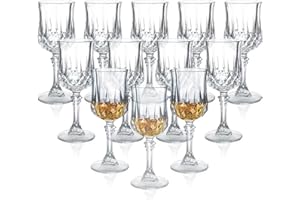 Soopiiso Cordial Glasses,1.7oz/50ml,Shot Glasses Set of 12,shot glasses with stem/tequila shot glasses/Sherry glasses