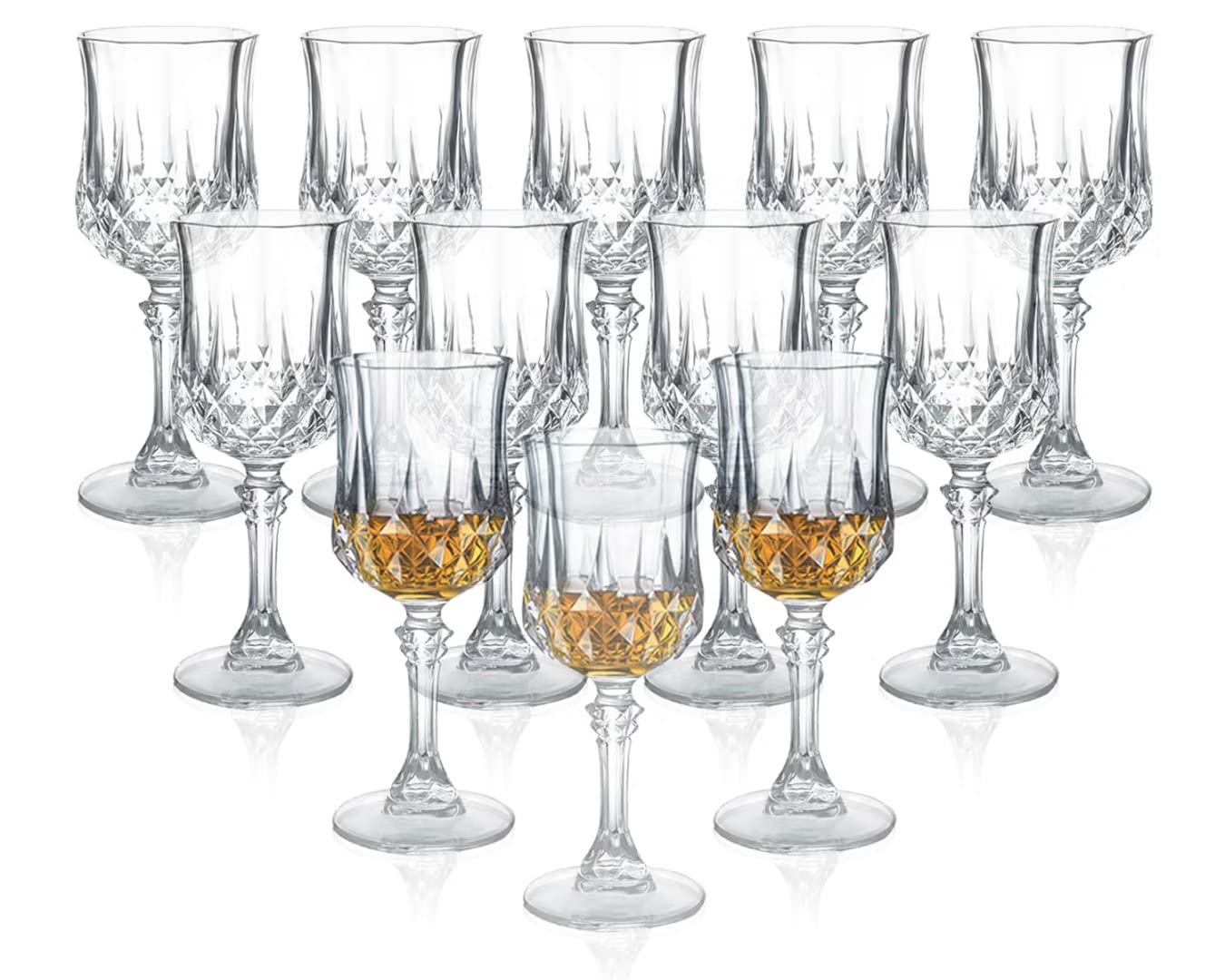 Soopiiso Cordial Glasses, 1.7oz/50ml, Stemmed Shot Glass Set of 12, Tequila & Sherry Glasses