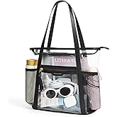 Missnine Clear Bag for Stadium Events Thick PVC Clear Tote Bag for Women with Guitar Strap for Sports Concert Beach