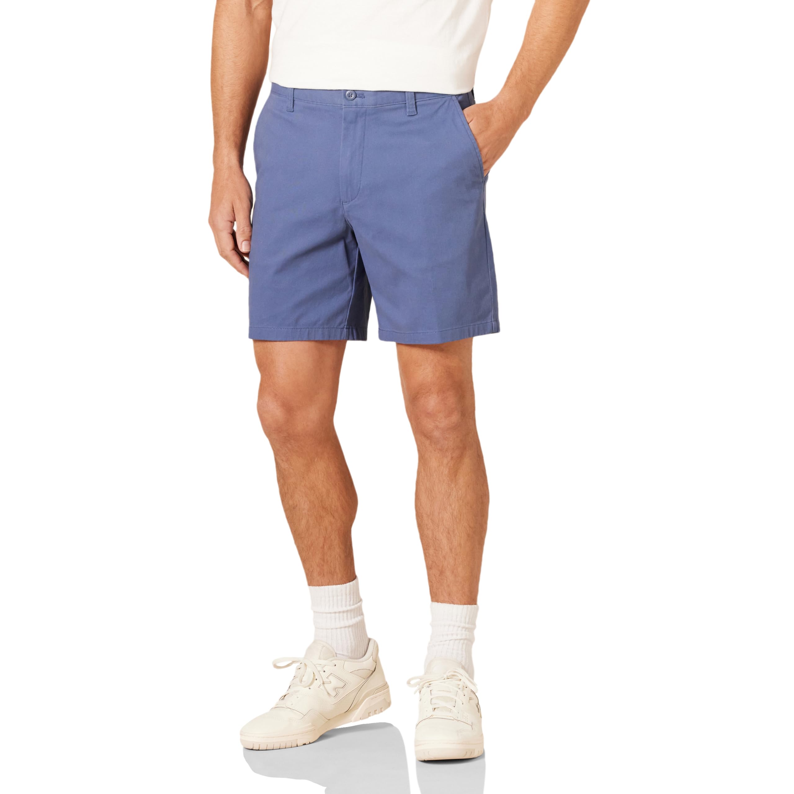 Photo 1 of (32) (BAGGED) Amazon Essentials Men's Slim-Fit 7" Stretch Chino Short, Dark Blue, 32