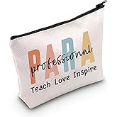 TSOTMO Paraprofessional Gift Teach Love Inspire Zipper Cosmetic Bag Appreciation Gifts For Teacher's Assistant Educator Paraeducator (PARA)
