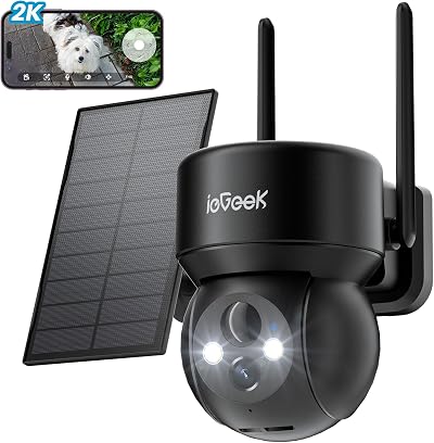ieGeek 360 Wireless Solar Camera 2K PTZ WiFi Outdoor CCTV Color Night Vision