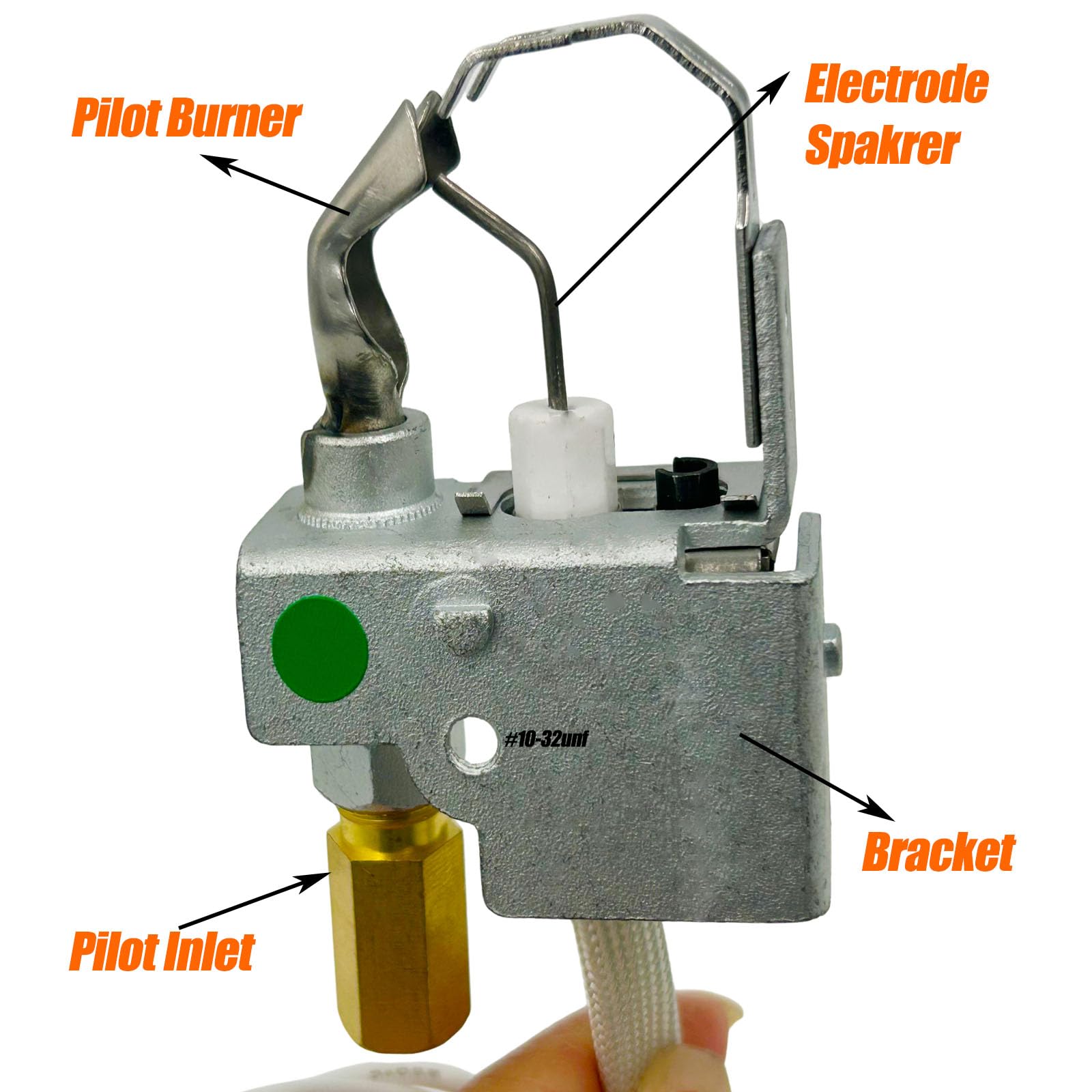Condition photo showing New/Like New for mensi gas pilot burner assembly, natural, with lp orifice, compatible with raypak pool heaters, mode