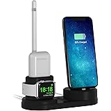 Charging Station/Dock/Stand Compatible with Apple Watch,iPhone,Airpods,Apple Pencil,Cell Phone Docking Holder,not Charger,Black