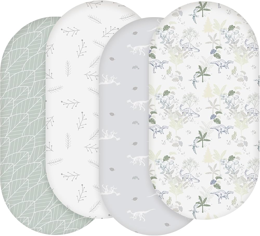 Soarwg Kids Moses Bassinet Sheets 82x41 cm 4 Pack Multicolor Fitted