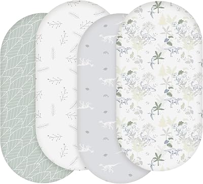 Soarwg Kids Moses Bassinet Sheets 82x41 cm 4 Pack Multicolor Fitted