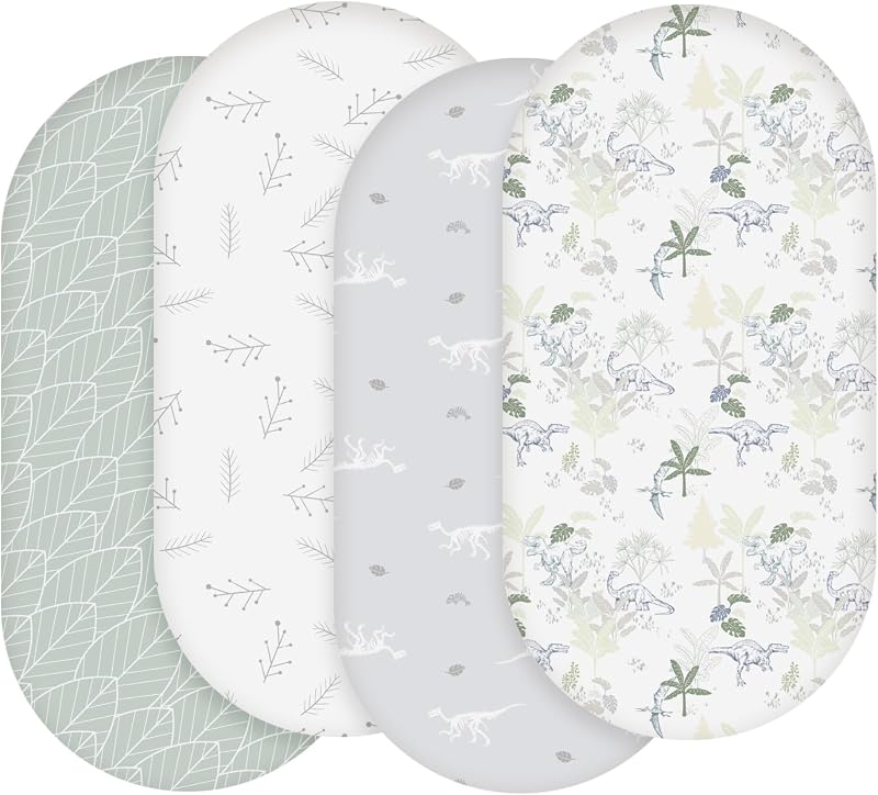 Soarwg Kids Moses Bassinet Sheets 82x41 cm 4 Pack Multicolor Fitted