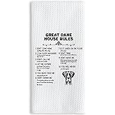 TNUW Great Dane House Rules Kitchen Towels 16X24In, Dog Hand Tea Dish Towels for Kitchen Bathroom Decor, Gifts for Dog Lovers and Women