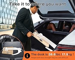 JOY worker Foldable Mobile Standing Desk, Pneumatic