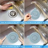 Alyvisun 2Pcs Silicone Shower Drain Hair Catcher with Sucker Blue Grey view 7