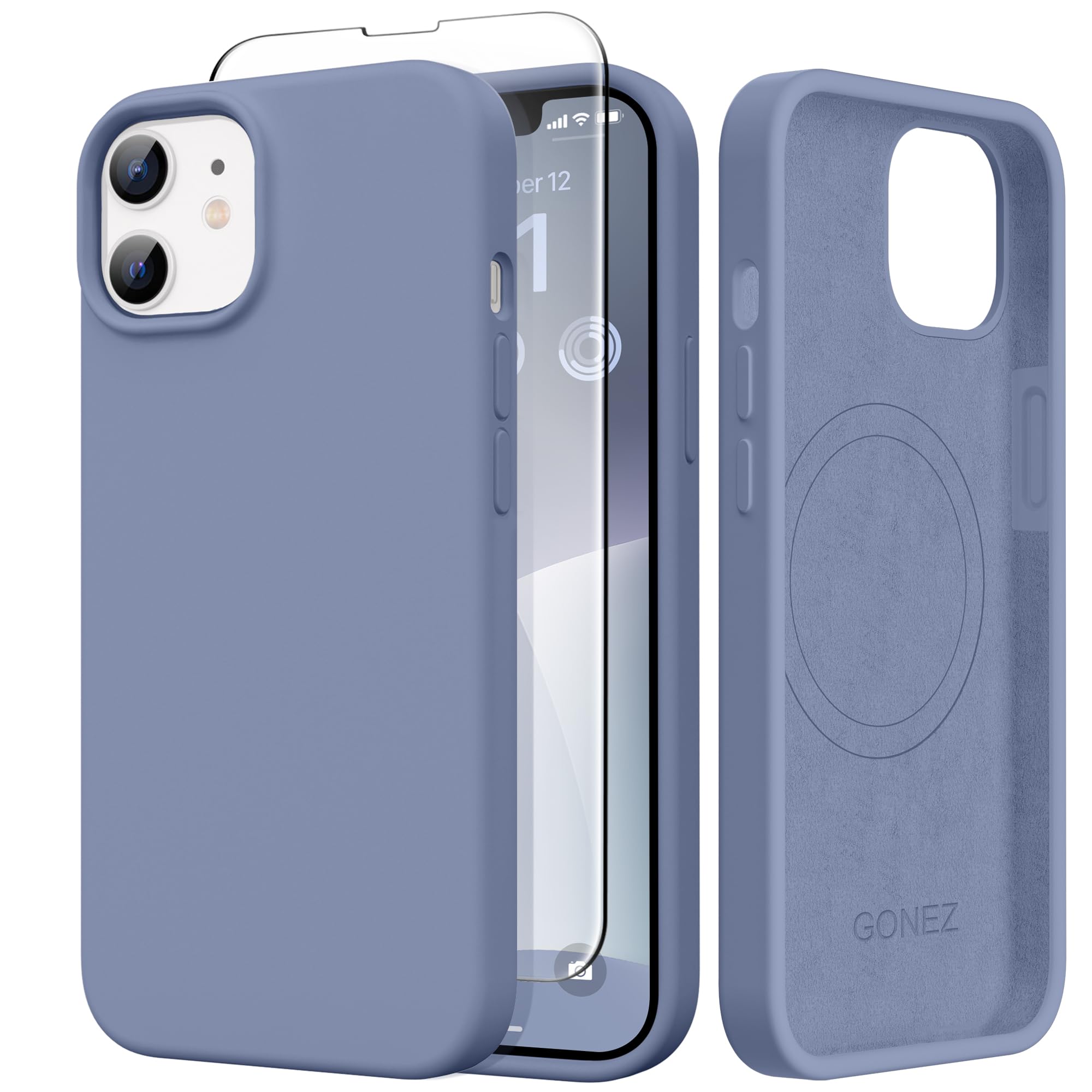GONEZ Magnetic for iPhone 16 Pro Max Case, Silicone Holster Lavender Gray
