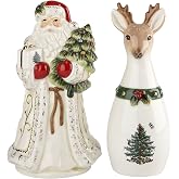 Spode Christmas Tree Santa &amp; Reindeer Salt &amp; Pepper Set, Set of 2