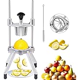 Commercial Lemon Cutter 8-Section with V-Shaped 420 Stainless Steel Blades，Easy Wedger Stainless Steel Blade Fruit Lime Slicer NSF Certified Easy-to-Use for Bar Restaurant (8-Section)
