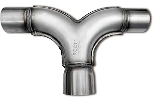 RCCT 3" to Dual 2.5" Exhaust Y-Pipe – 409 Stainless Steel Y Pipe Weld-On Exhaust Splitter for Custom Muffler or Dual Exhaust 