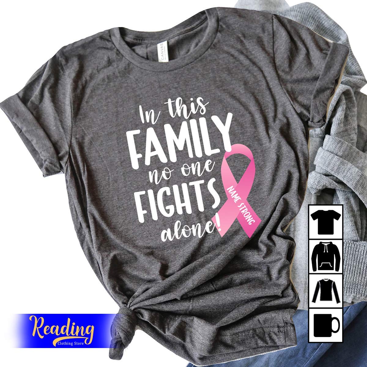 In This Family No One Fights Alone Breast Cancer Warriors T Shirt Ta