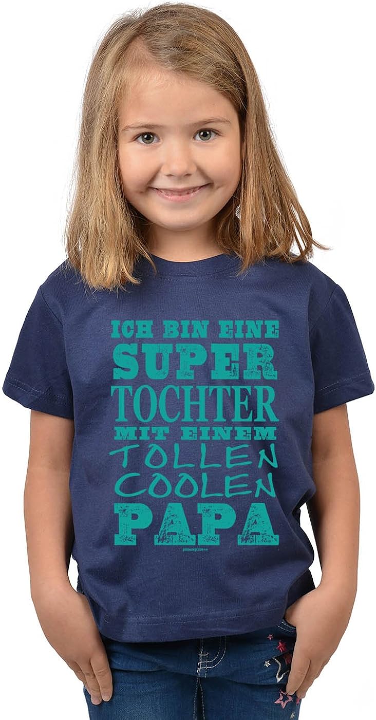 Kinder TShirt Ich Bin Eine Super Tochter mit Einem Tollen Coolen Papa