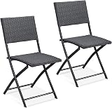 CASARIA 3 Pieces Outdoor Bistro Set Poly Rattan Table & Chairs Black view 9
