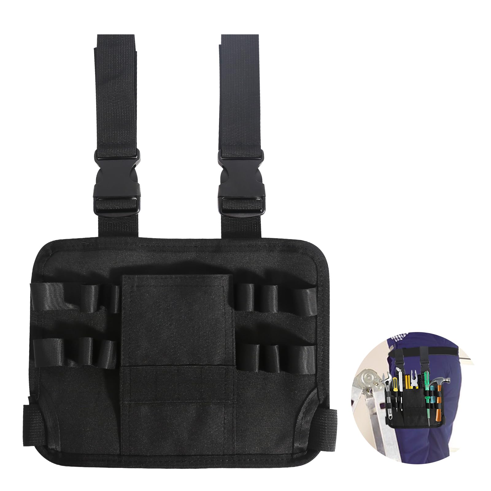 Multifunction Tool Pouch with Belt Clip - Leg Pouch for Electrician, Carpenter & Construction - Men's Tool Bag