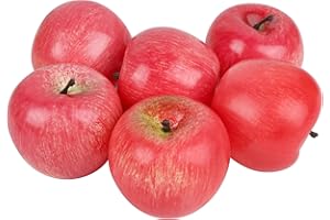 Cllayees Fake Fruit Artificial Apples, Set of 6 Decorative Fruit Lifelike Faux Apples Realistic Fruits Apple Decorations for 