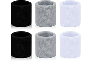 toresper 6 Pack Sweatbands Sports Wristband for Men & Women, Breathable Wrist Band Absorbent Sweat Band for Tennis, Basketball, Running, Gym, Working Out